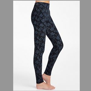 Black and  blue floral tapestry leggings NWT